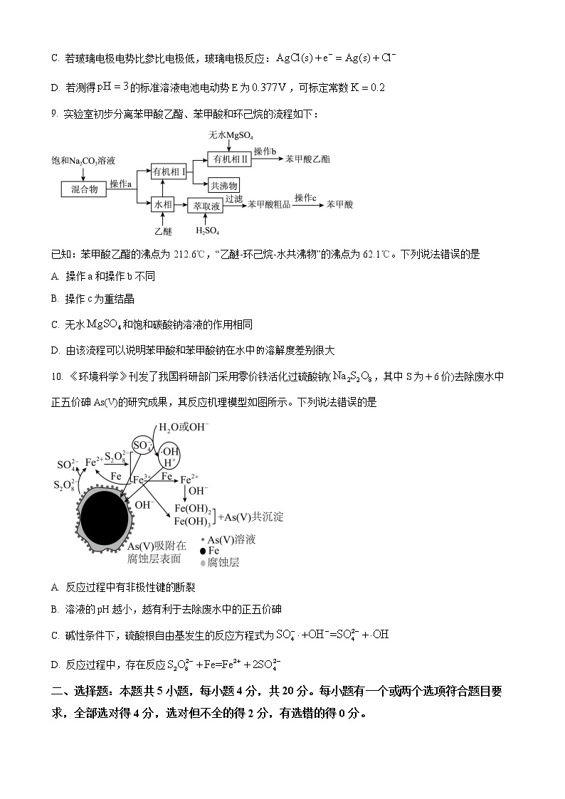 2023潍坊高三下学期3月学科核心素养测评试题化学含解析03