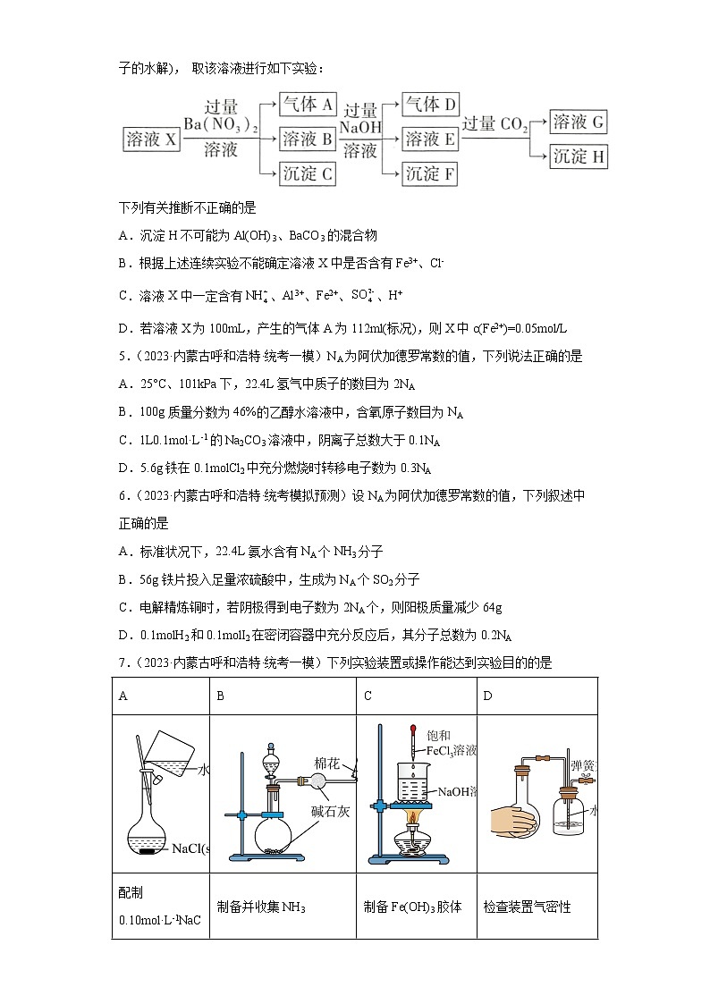 内蒙古2023年高考化学模拟题汇编-01离子反应、氧化还原反应、化学计量、物质的分类第2页
