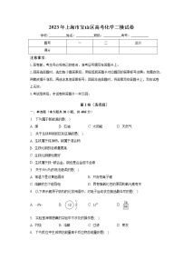 2023年上海市宝山区高考化学二模试卷（含解析）