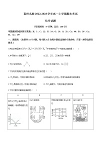 江苏省泰州名校2022-2023学年高一上学期期末考试化学试题（Word版含答案）