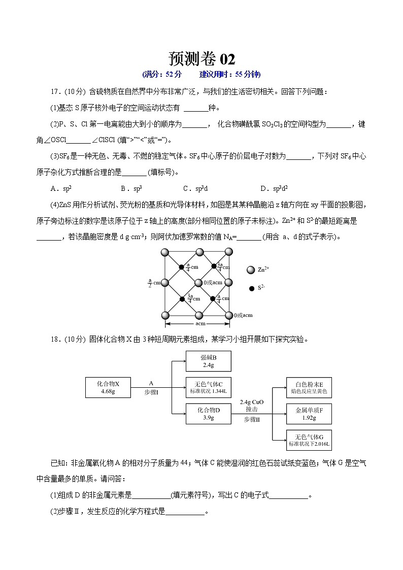 预测卷02-【大题精做】冲刺2023年高考化学大题突破+限时集训(浙江专用)01