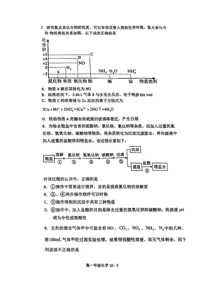 辽宁省沈阳市第二十中学2022-2023学年高一下学期第一次月考化学试题PDF版含答案第3页