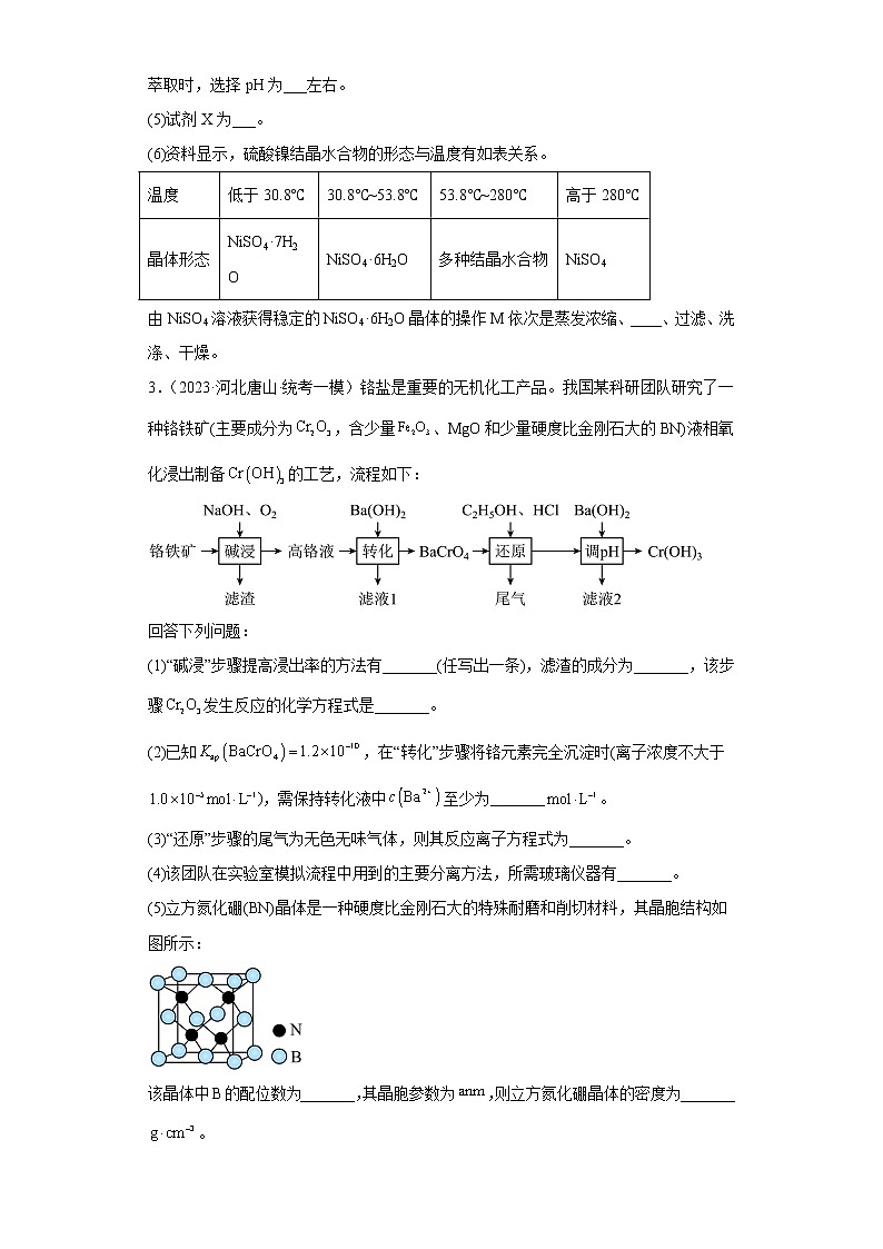 河北省唐山市2021届-2023届高考化学三年模拟(一模)按题型分类汇编-02非选择题第3页