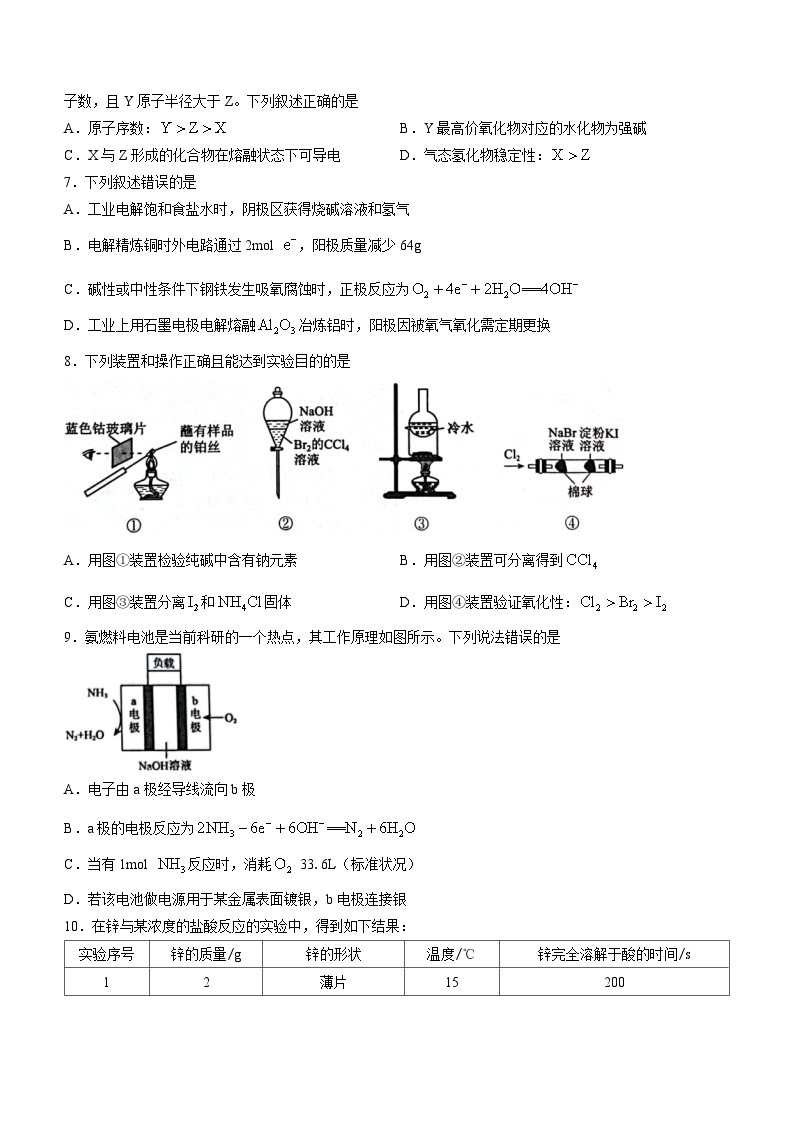 山东省潍坊市2022-2023学年高一下学期期中考试化学试题（Word版含答案）02