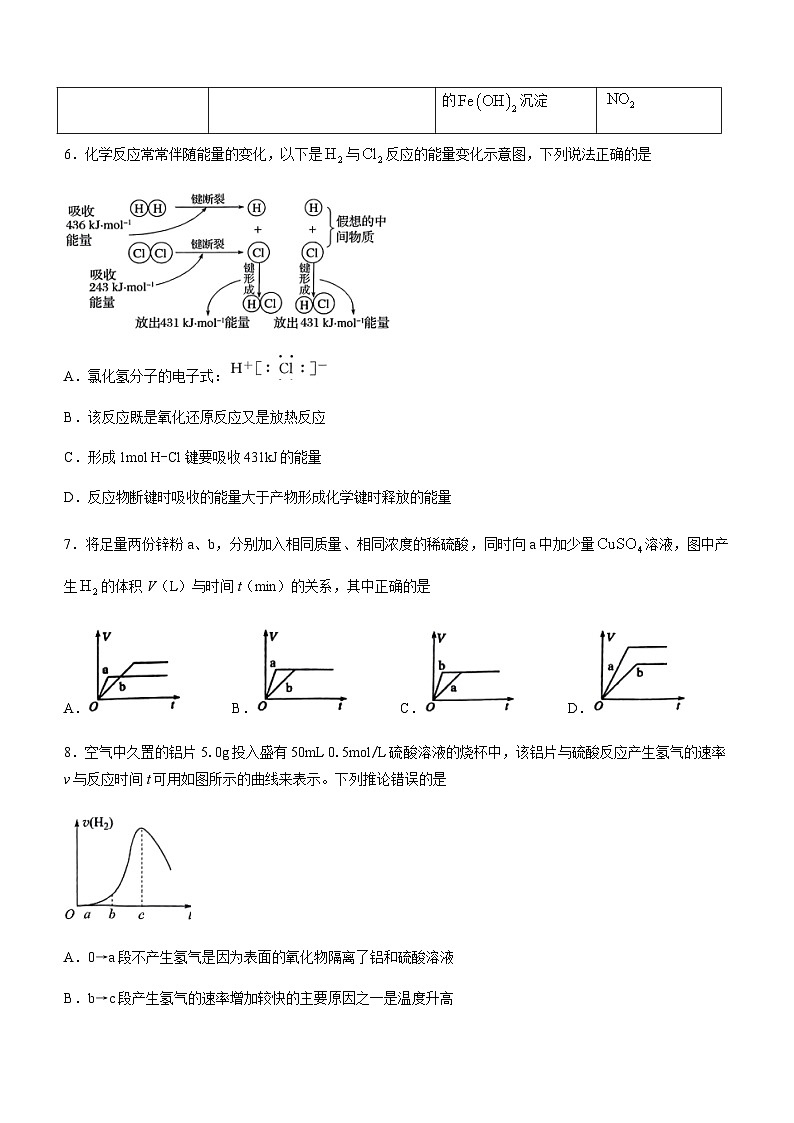 河南省驻马店市2022-2023学年高一下学期4月期中考试化学试题(Word版含答案)第3页