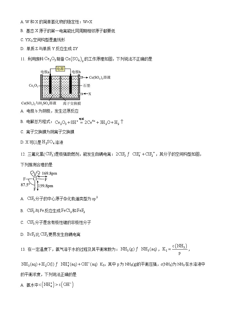 浙江省温州市普通高中2023届高三下学期第二次适应性考试化学试题 Word版无答案第3页