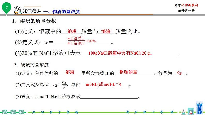 高中化学新教材同步必修第一册 第13讲 物质的量(三)物质的量浓度(PPT课件)第8页