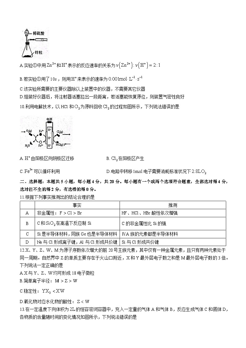 山东省烟台市2022-2023学年高一化学下学期4月期中试题(Word版附答案)03