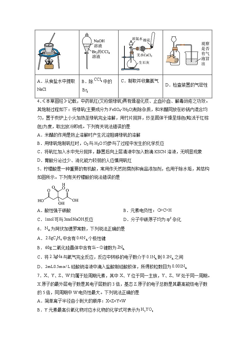 必刷卷02——【高考三轮冲刺】2023年高考化学考前20天冲刺必刷卷(山东专用)(原卷版)第2页