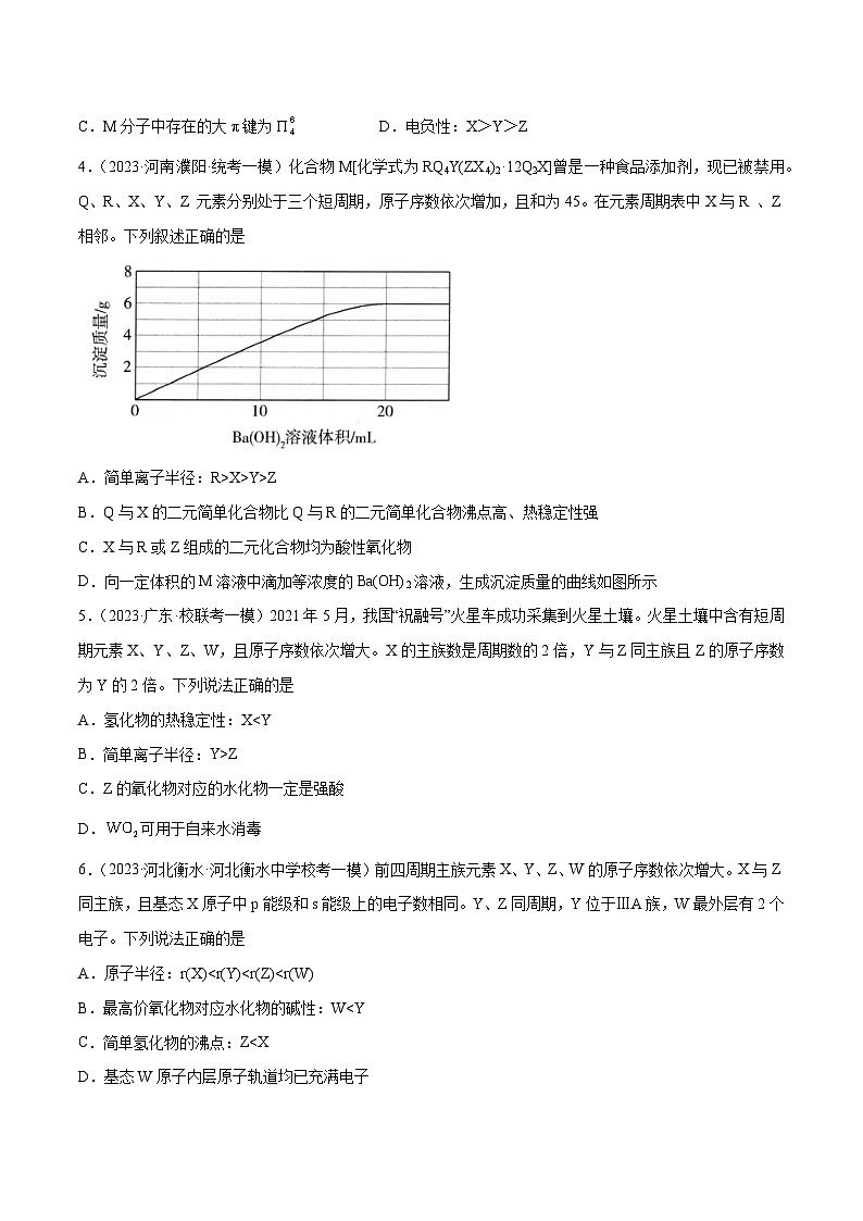 必刷题06 元素周期表与元素周期律——【高考三轮冲刺】2023年高考化学考前20天冲刺必刷题(全国卷)(原卷版)第2页