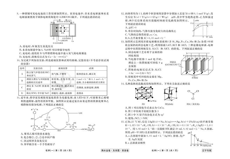 39171133_2023新高考化学【衡水金卷·先享题·信息卷】模拟试题(辽宁卷)01第2页