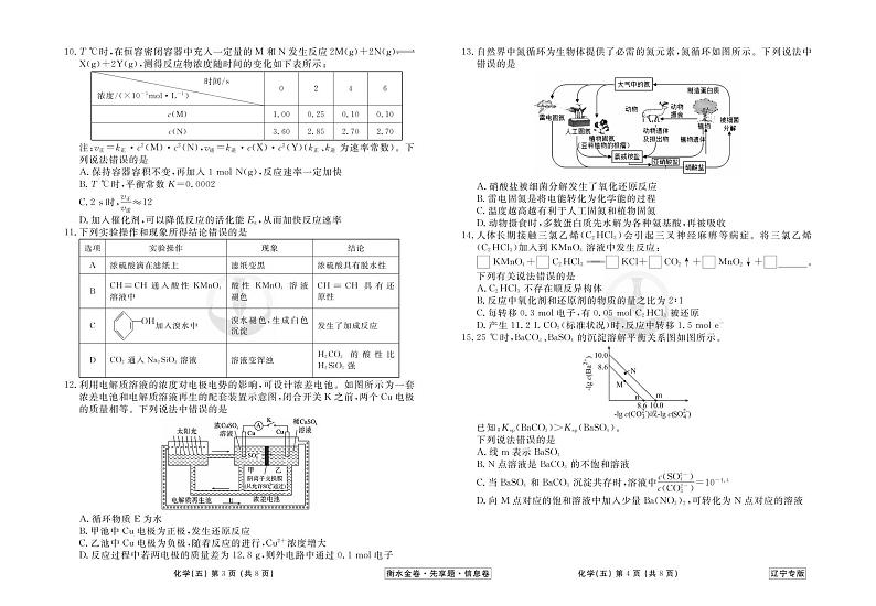 39171138_2023新高考化学【衡水金卷·先享题·信息卷】模拟试题(辽宁卷)05第2页
