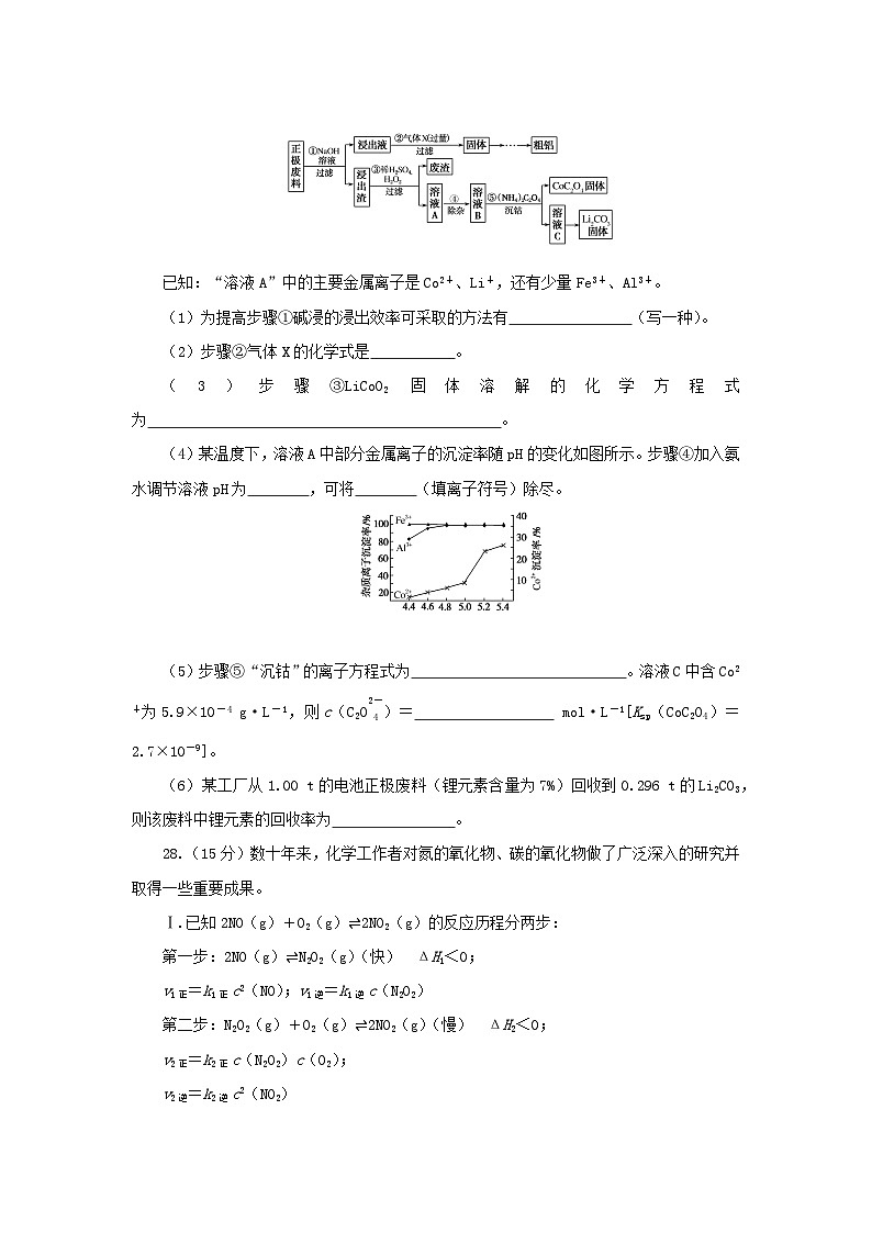 统考版2023高考化学二轮专题复习考前非选择题适应性训练训练六第3页