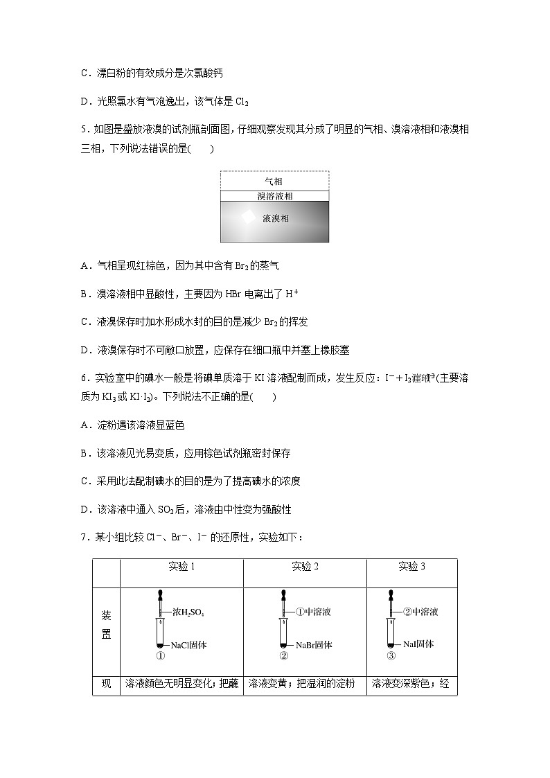 2024届高考一轮复习化学课时练 第20练 卤族元素 溴、碘单质的提取(含答案)第2页