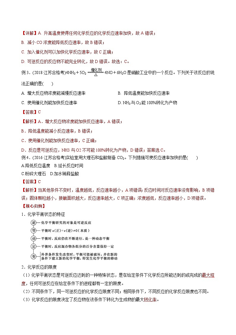 考点18 化学反应速率与限度 ——2023年江苏省普通高中化学学业水平合格性考试专项精讲+测试03