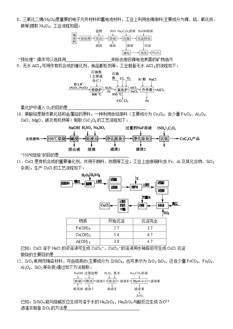 01    常考题空1　原料预处理的常用方法 （附答案解析）-备战高考化学大题逐空突破系列（全国通用）03