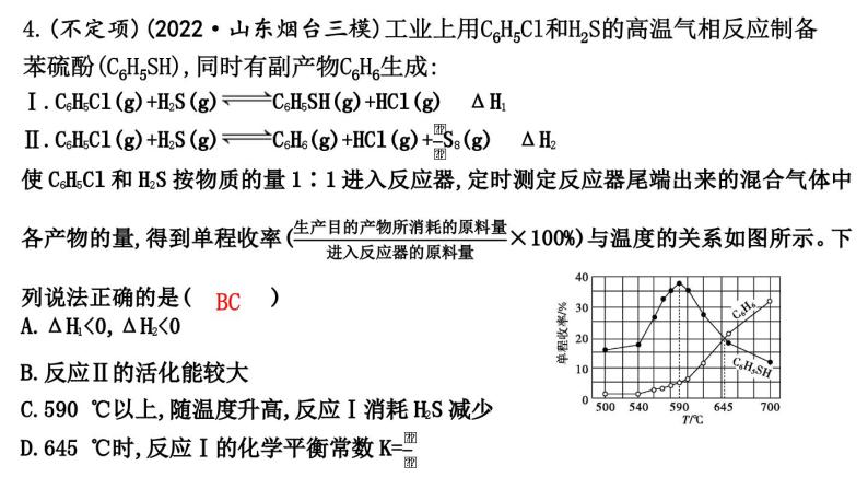 2024届高考化学一轮复习课件 第七章 化学反应速率与化学平衡 热点强化练9 化工生产中的速率与平衡图像分析08