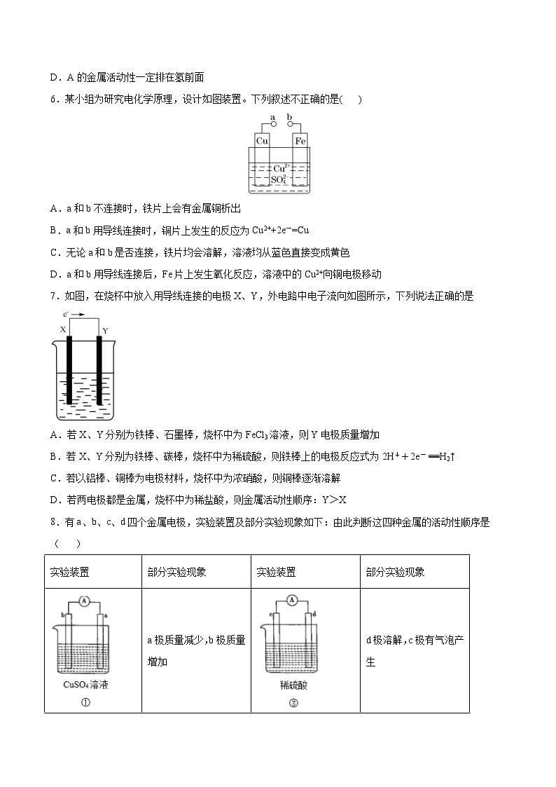 专题05 化学能与电能——2022-2023学年高一化学下学期期末专项突破学案（人教版2019必修第二册）02