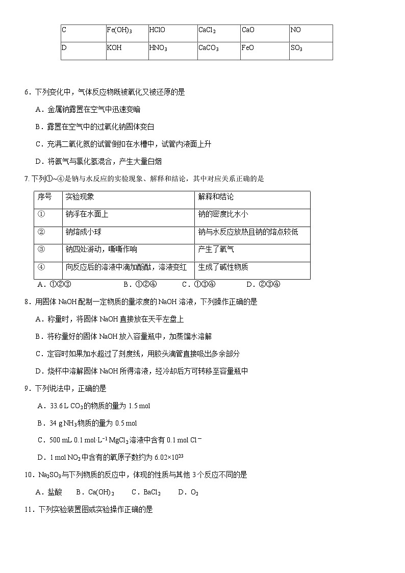 2021北京交大附中高一(上)期末化学第2页