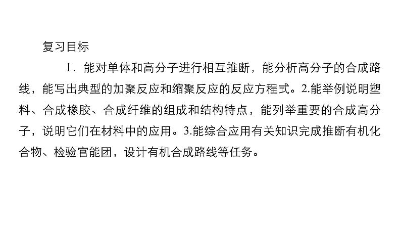 2024年高考化学一轮总复习 第11单元 第7讲 有机合成 合成高分子 课件第3页