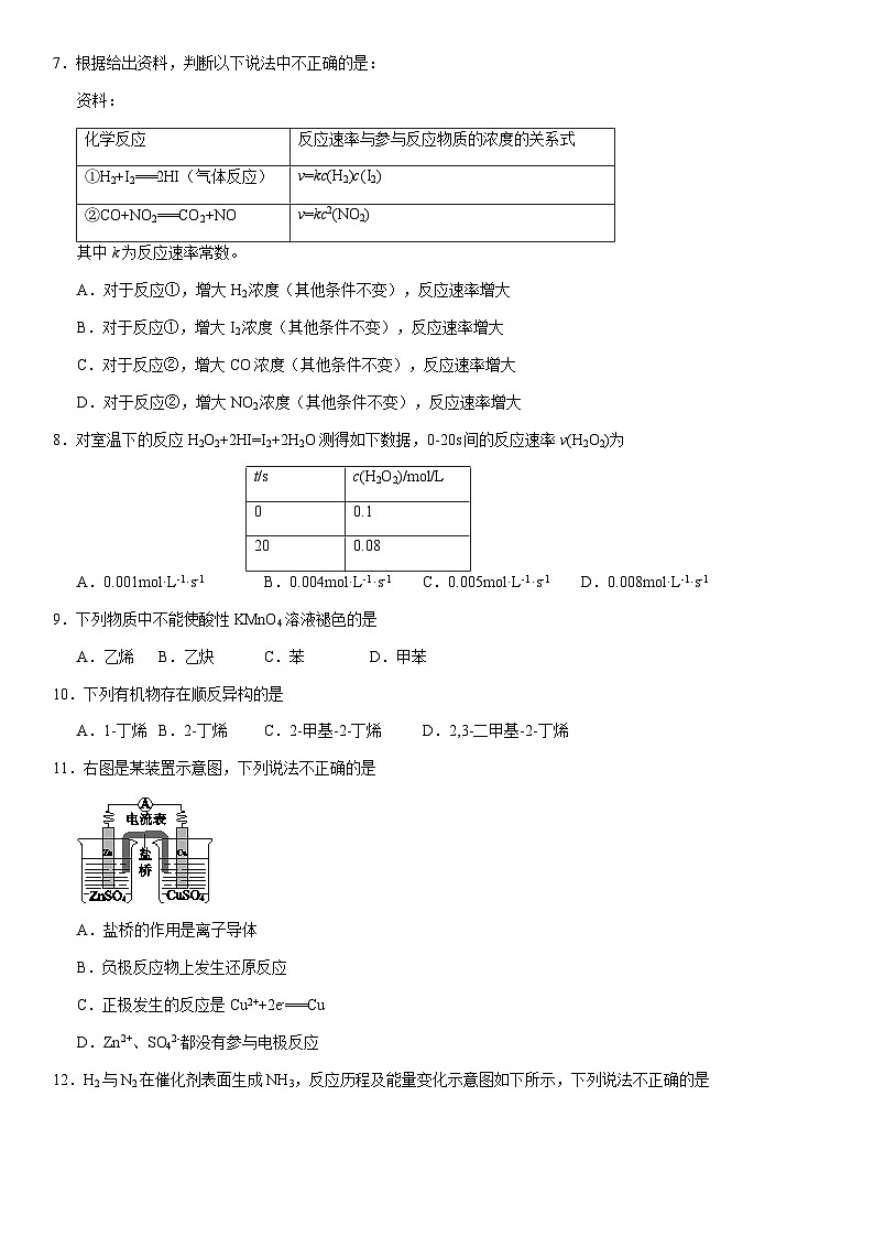 2021北京昌平高二(上)期末化学(教师版)第2页