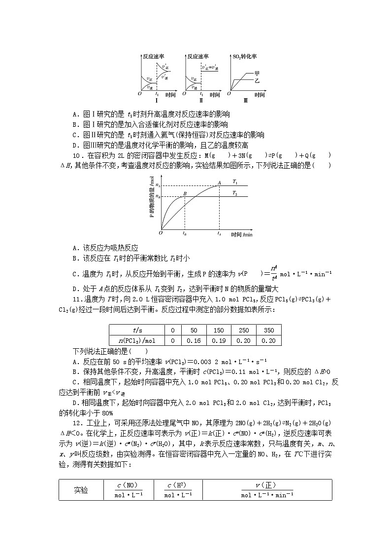 新教材2023版高中化学专题2化学反应速率与化学平衡综合检测苏教版选择性必修103