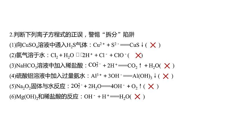 2024年高考化学一轮复习(新高考版) 第1章 热点强化2 离子方程式的正误判断第4页