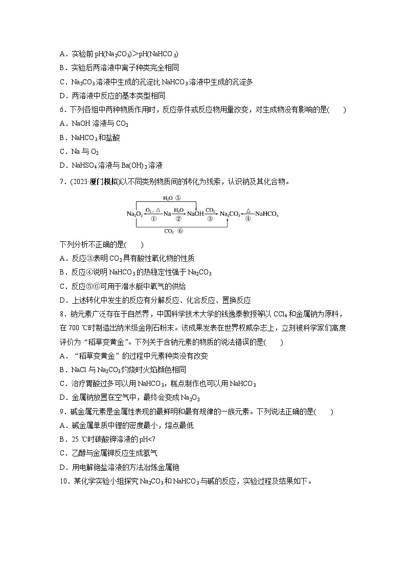 2024年高考化学一轮复习(新高考版) 第4章 第13讲 碳酸钠和碳酸氢钠 碱金属 练习课件02