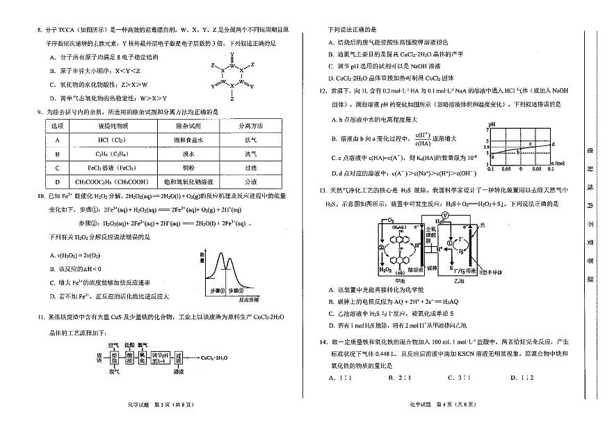 2021年安徽省合肥市高三一模化學(xué)試題第2頁