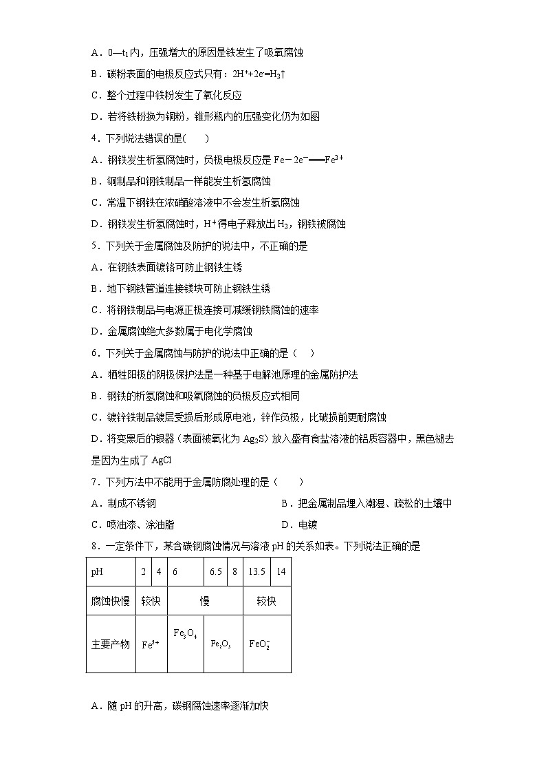 2024届高三化学一轮复习培优-金属的腐蚀训练第2页