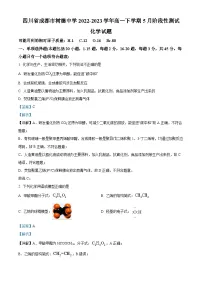 四川省成都市树德中学2022-2023学年高一化学下学期5月月考试题（Word版附解析）