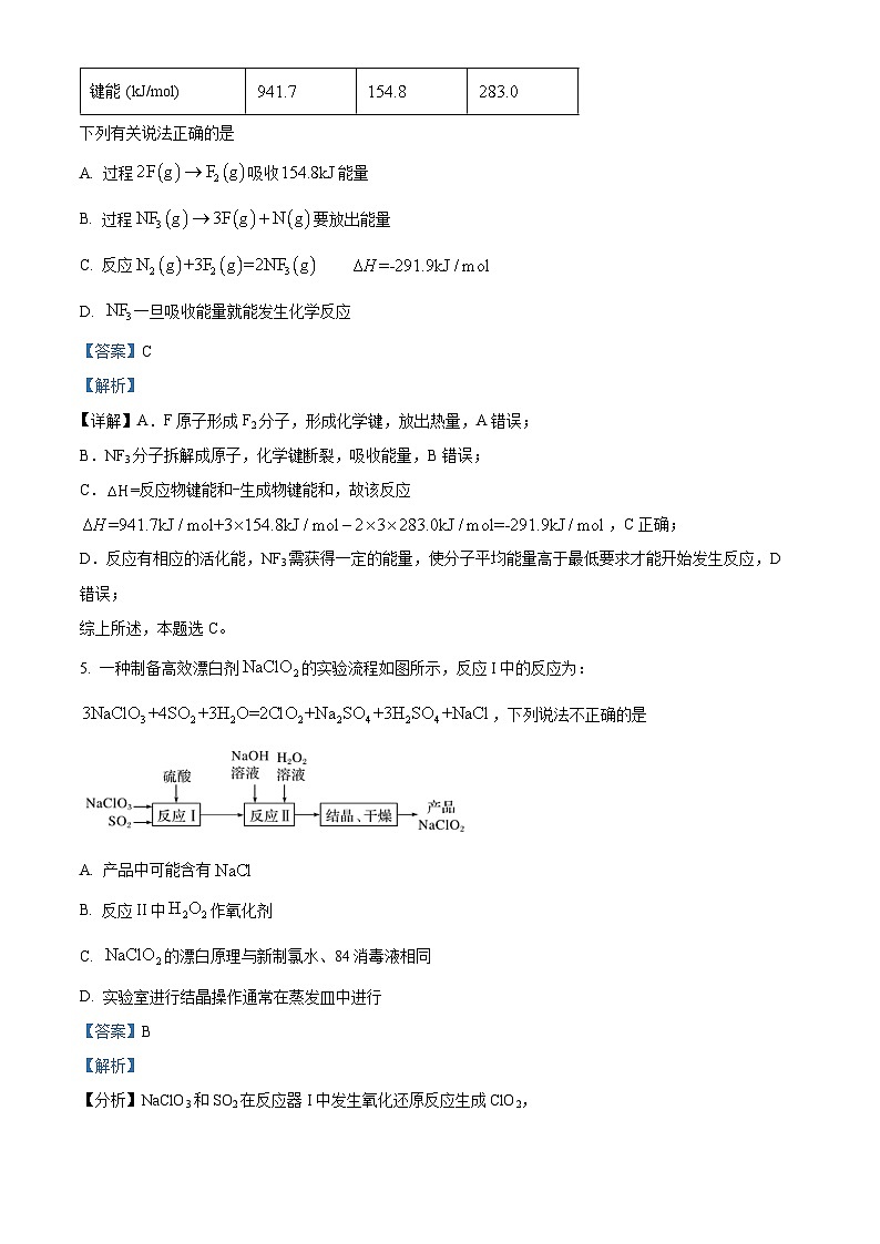 重庆市西南大学附属中学2022-2023学年高一化学下学期阶段性检测(二)试题(Word版附解析)第3页
