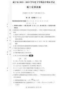 湖北省咸宁市2022-2023高二下学期期末化学试卷+答案
