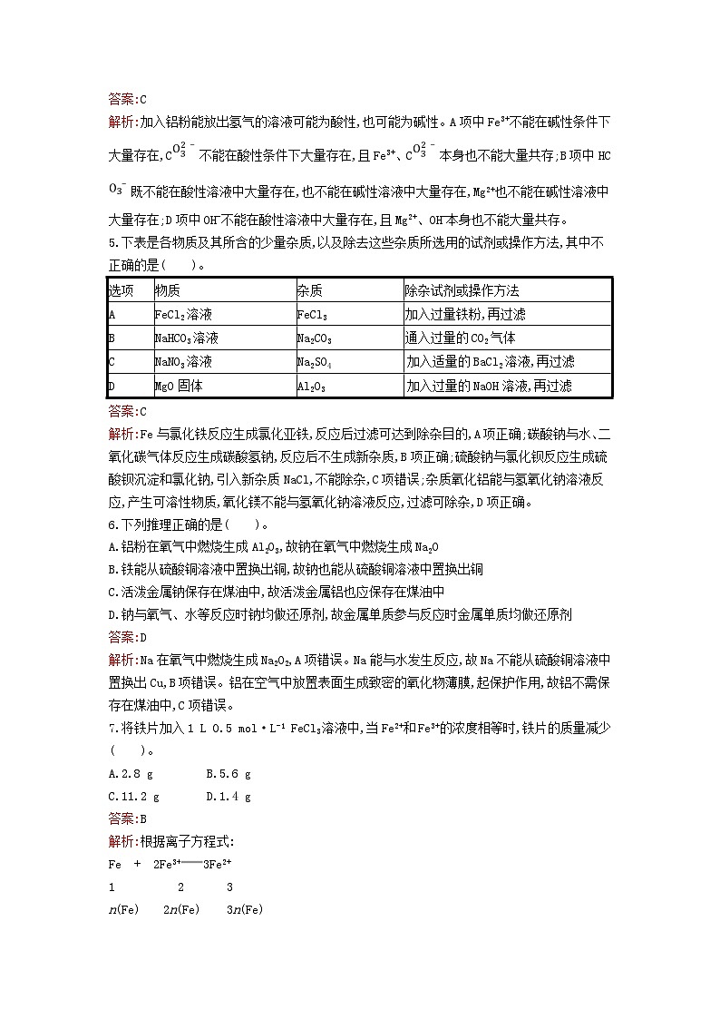新教材2023年高中化学第三章铁金属材料过关检测卷新人教版必修第一册第2页