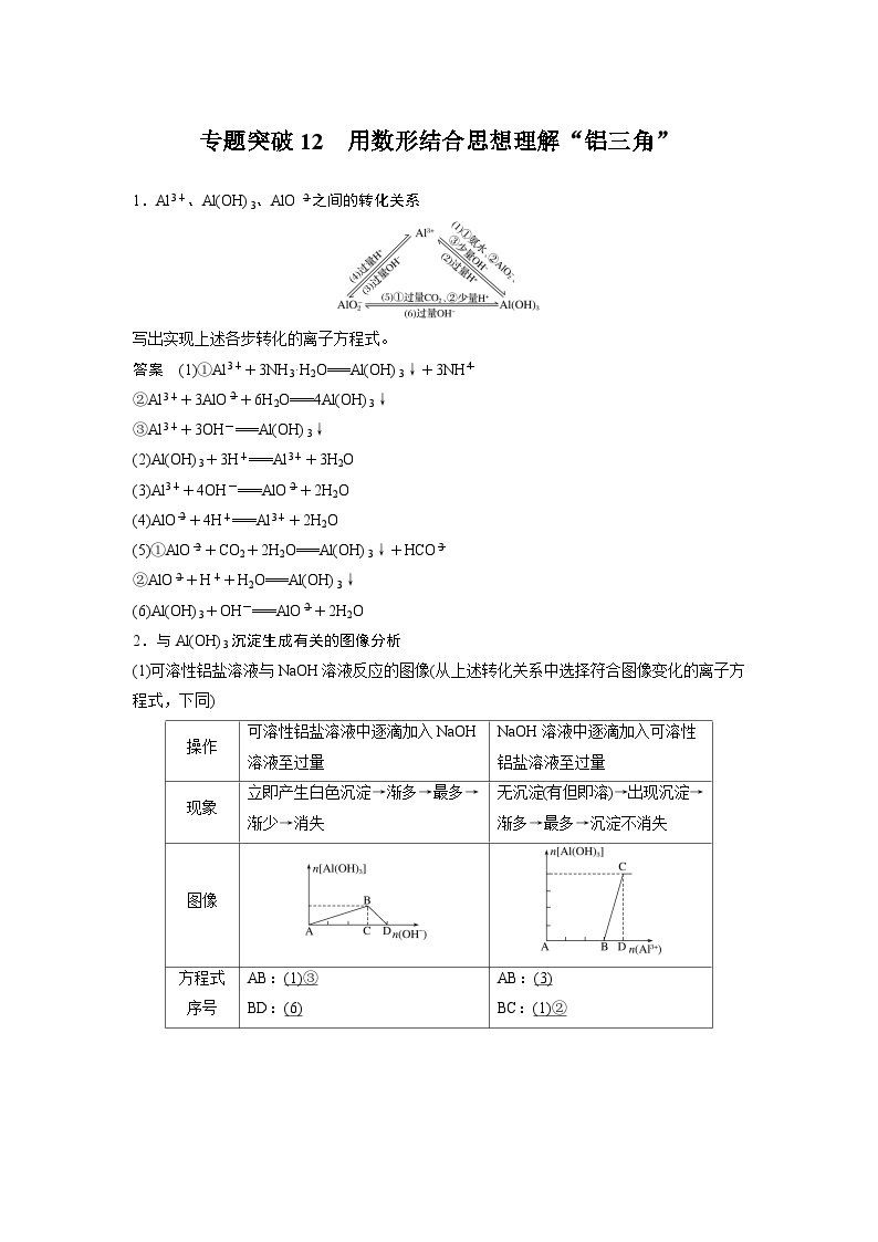 高考化学一轮复习讲练 第3章 专题突破12　用数形结合思想理解“铝三角”01