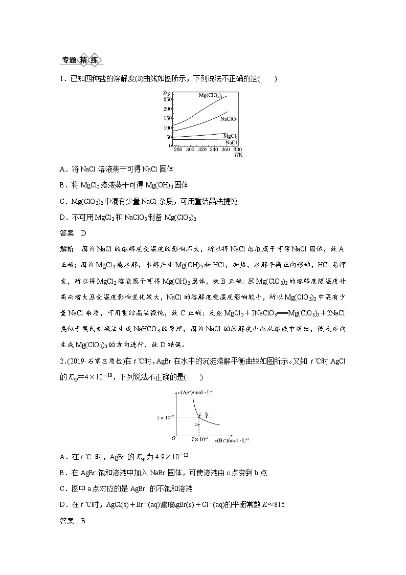 高考化学一轮复习讲练 第8章 专题突破32 沉淀溶解平衡图像的分析 (含解析)02