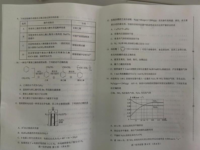 河北省唐山市2022-2023学年高一下学期期末考试化学试题02