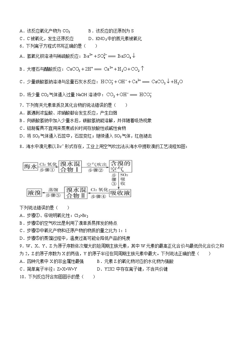 2023长沙长郡中学高一下学期期末化学试题含答案02