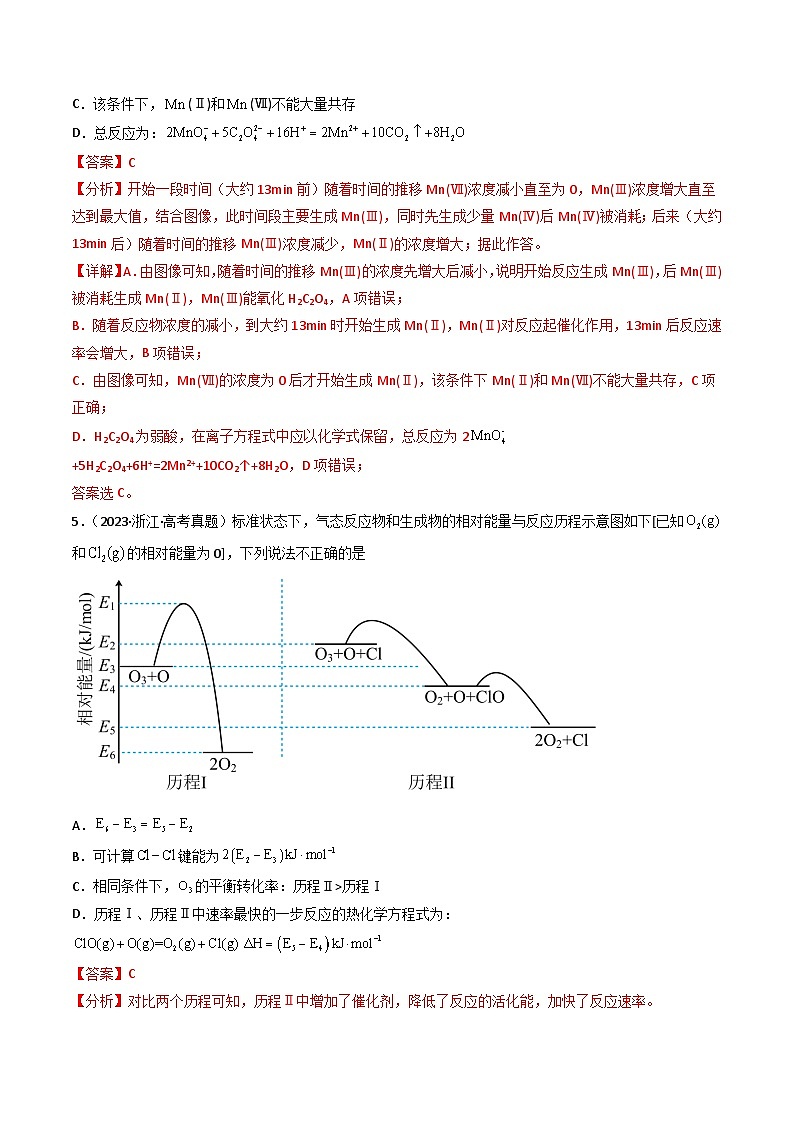专题08 化学反应速率与化学平衡- 三年(2021-2023)高考化学真题分项汇编(全国通用)(答案解析)第3页