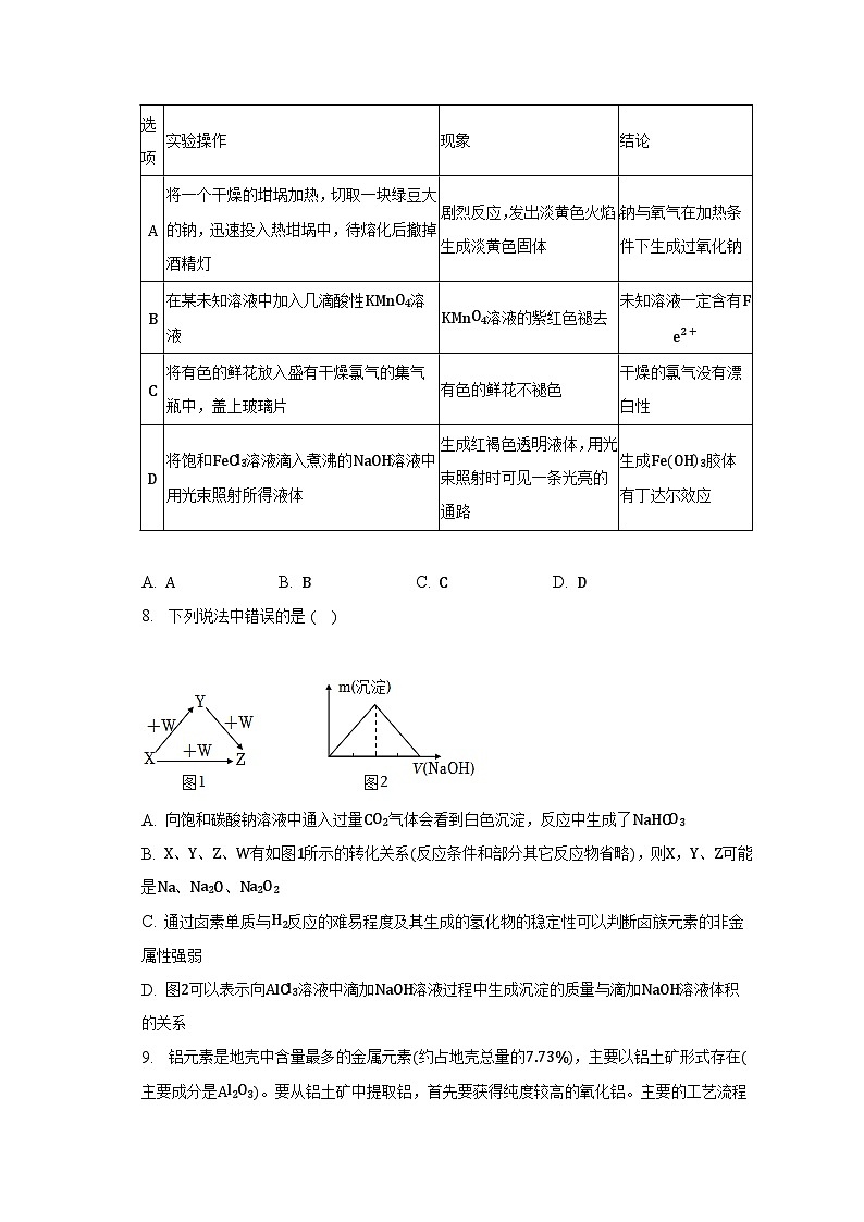 2022-2023学年湖北省武汉市江岸区高一(上)期末化学试卷(含解析)第3页