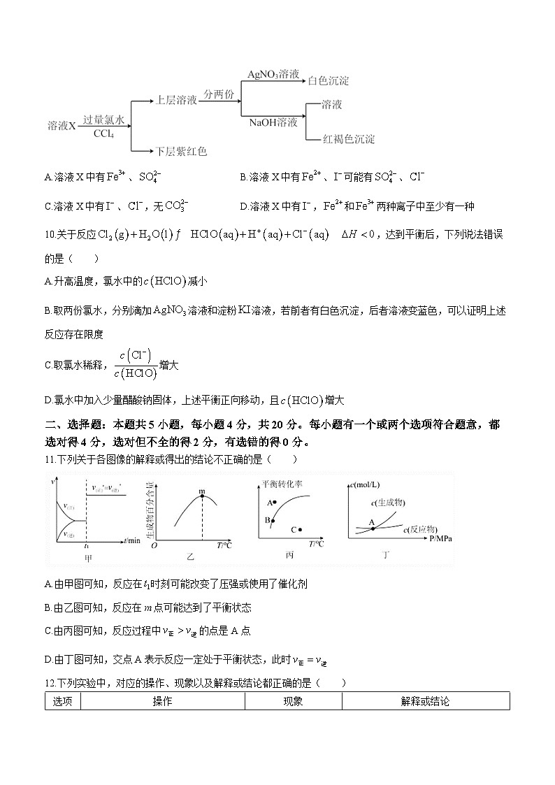 山东省青岛市莱西市2022-2023学年高二上学期12月期末考试化学试题(无答案)03