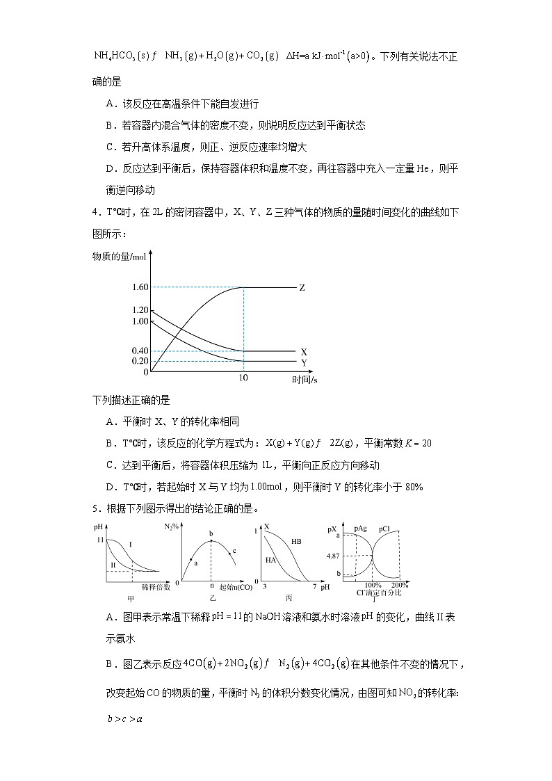 河北省邯郸市魏县2022-2023学年高二上学期期末考试化学试题02
