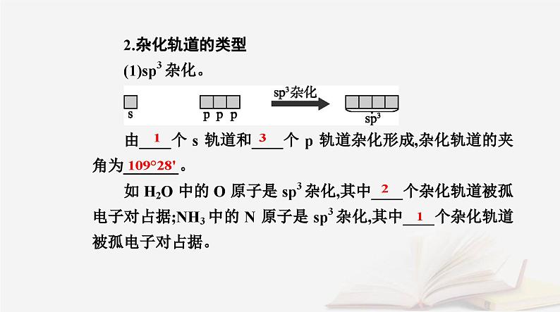 新教材2023高中化学第二章分子结构与性质第二节分子的空间结构课时2杂化轨道理论简介课件新人教版选择性必修2第6页