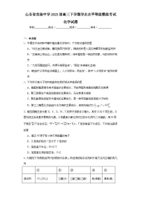 山东省实验中学2023届高三下学期学业水平等级模拟考试化学试题(含解析)