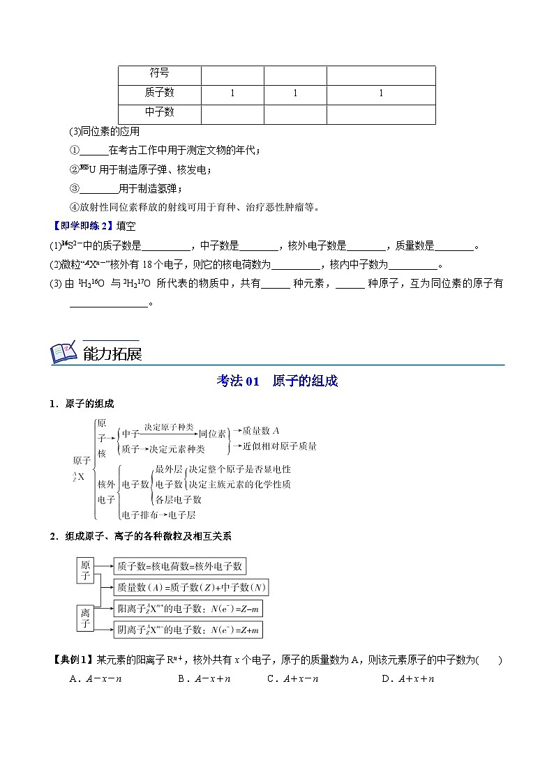 2.3.1 原子核的構(gòu)成（學(xué)生版）-高一化學(xué)同步講義（蘇教必修第一冊(cè) ）第3頁(yè)