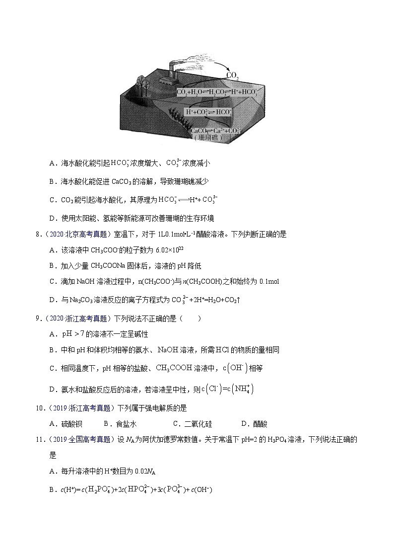 十年(23-22)高考化学真题分项汇编专题44 弱电解质的电离(原卷版)第3页
