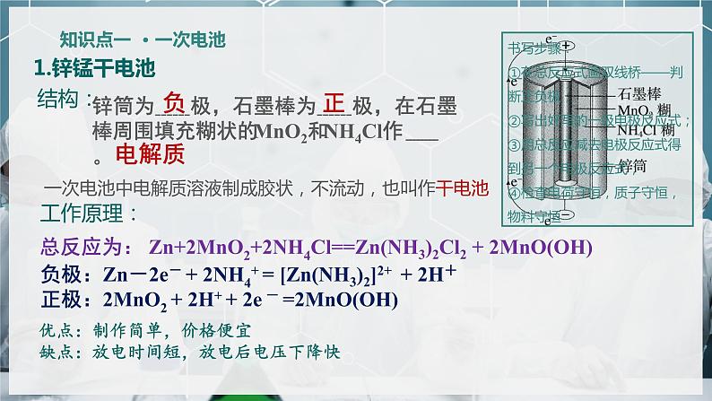 【苏教版】化学选择性必修1 《化学能与电能的转化》1.2.2 一次电池 二次电池 课件05