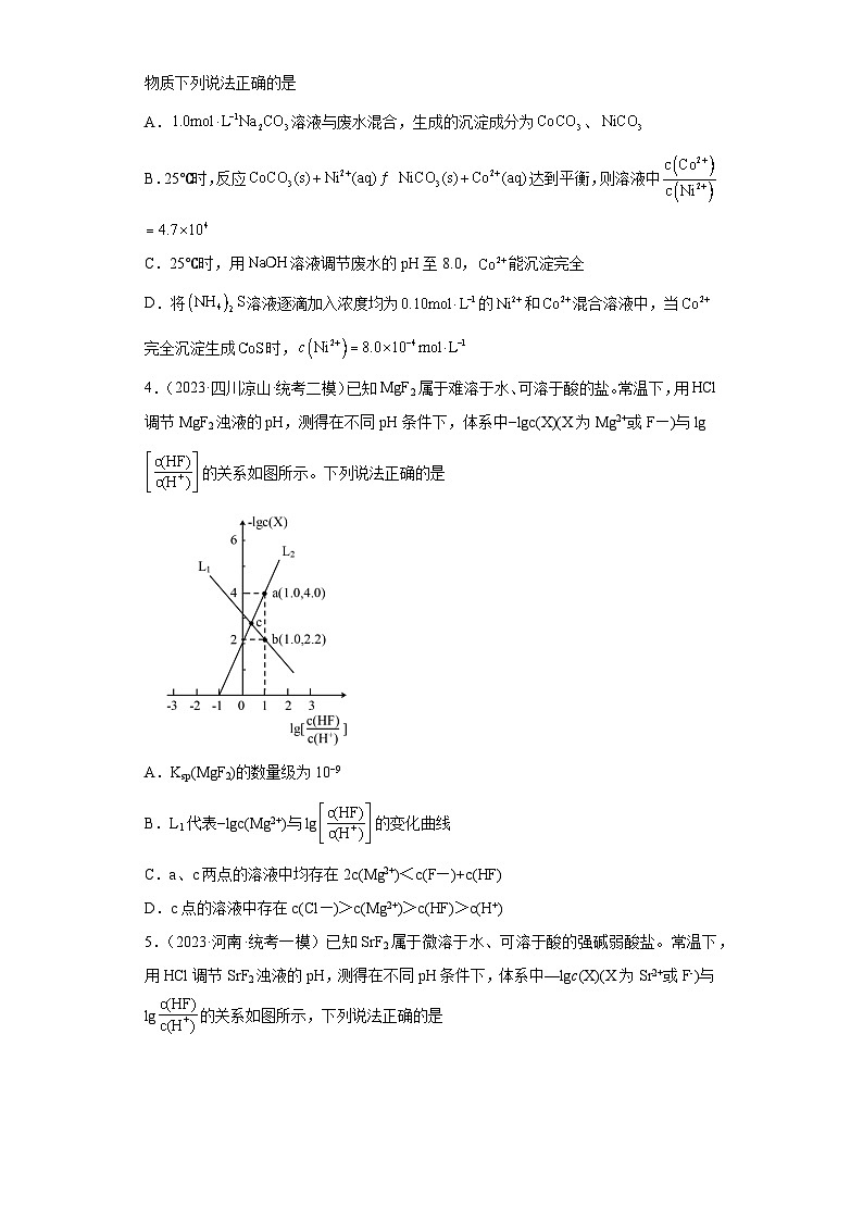 2024届高三新高考化学大一轮专题练习——沉淀溶解平衡第2页