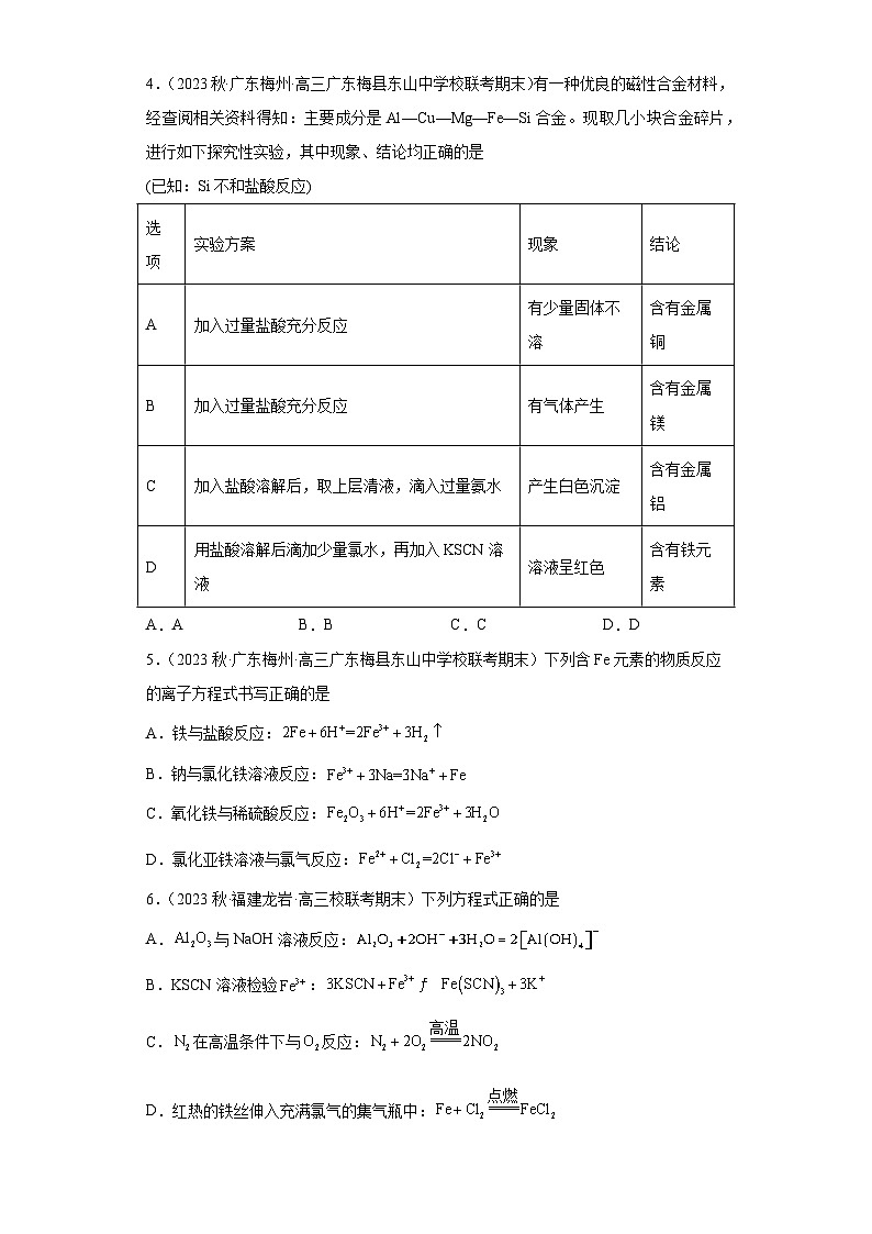 2024届高三新高考化学大一轮专题练习-铁及其化合物第2页