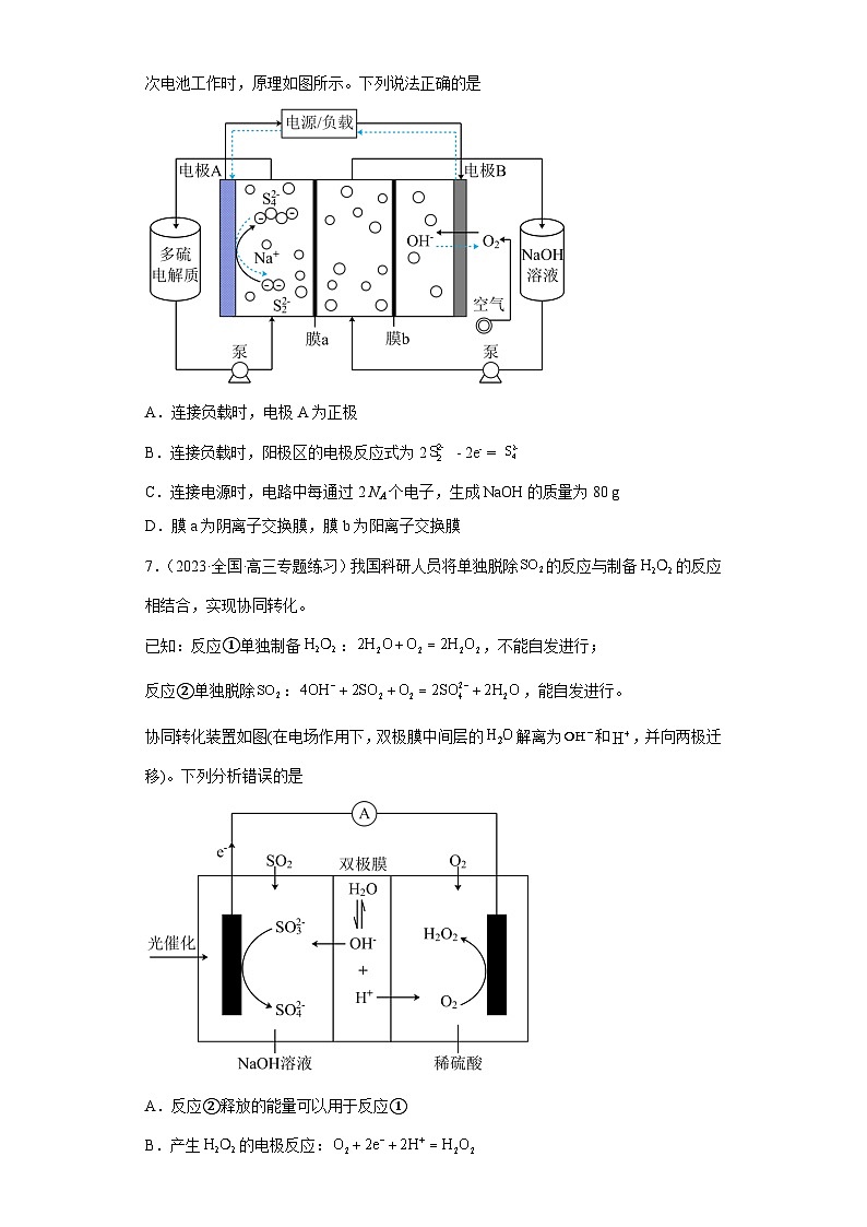 2024届高三新高考化学大一轮专题练习:原电池第3页